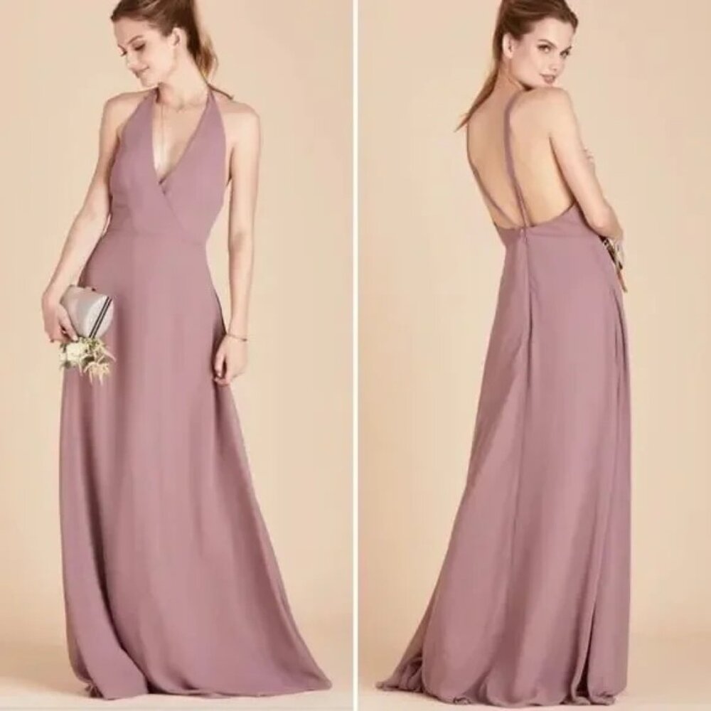 BIRDY GREY Moni Convertible Dress XL Chiffon Dark Mauve Bridesmaid Maxi A Line